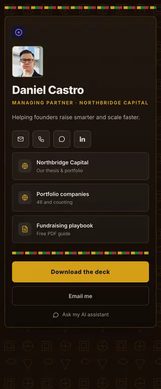 Adinkra, a FirstContactX card design