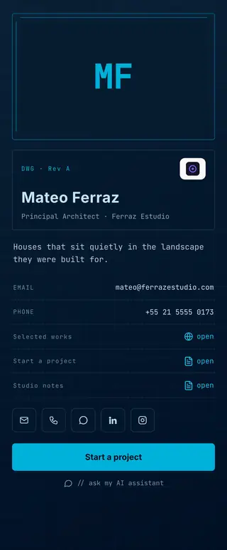 Blueprint, a FirstContactX card design