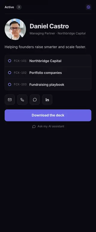 Linear, a FirstContactX card design