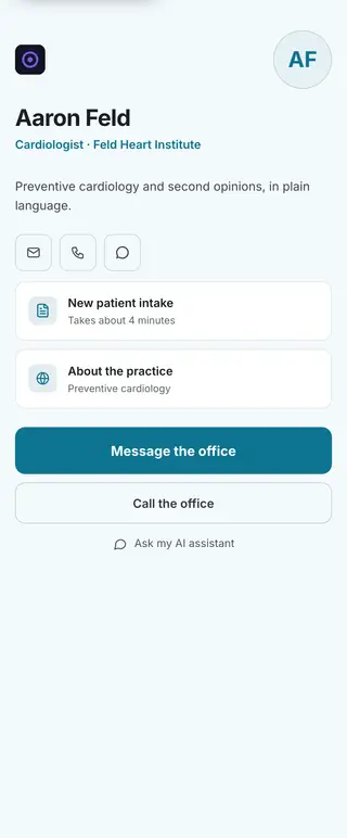 Physician, a FirstContactX card design